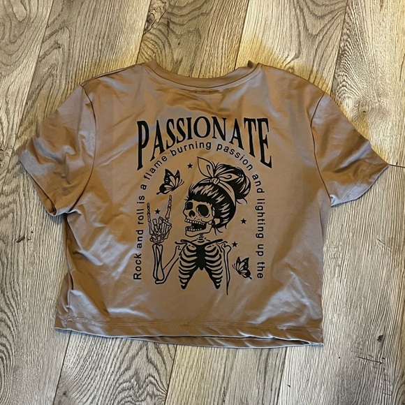 Passionate Graphic Tee with Skeleton and Butterflies - Picture 3 of 5